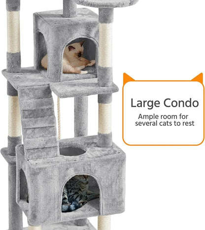 Yaheetech XL Cat Tree, 72in Multi-Level Cat Tower - Image 5