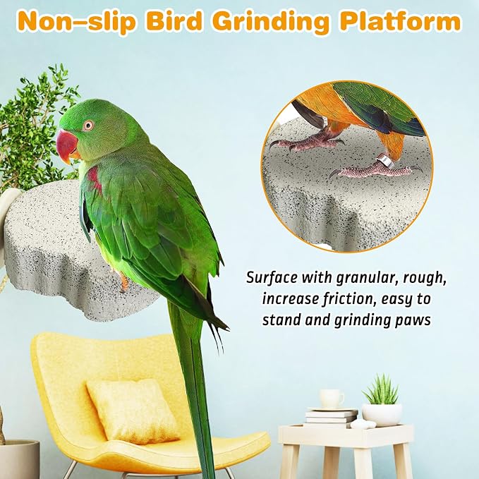 PINVNBY 8 PCS Bird Perch Parrot Beak Grinding Stone Calcium Mineral Parrot - Image 4