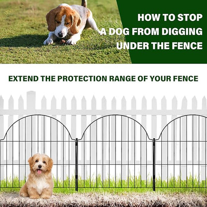 6 Panels No Dig Decorative Garden Fence, 25in x 12.2ft Animal Barrier Fencing - Image 4