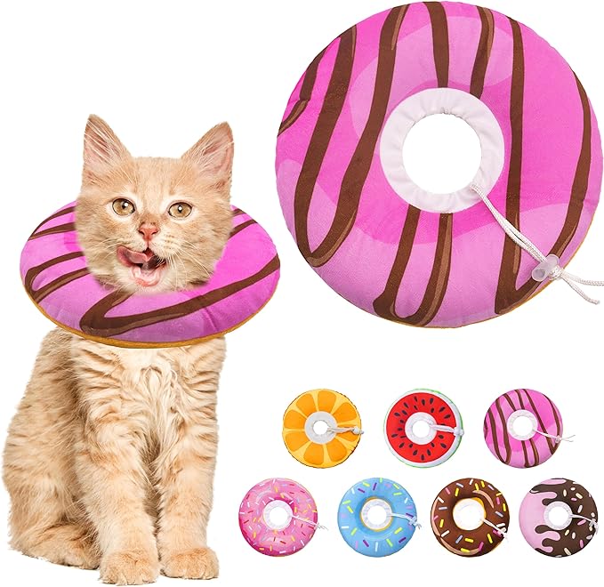 Cat Cone Collar Soft, Adjustable Cat Recovery Collars Kitten Cones to Stop by Seyezo