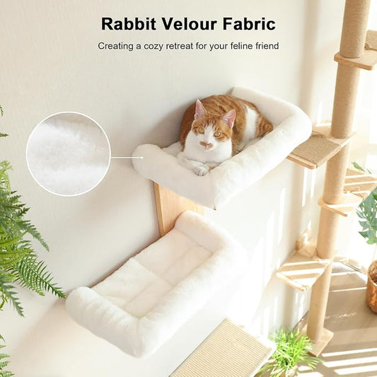 FUKUMARU Cat Wall Shelves, 2 Platform Cats Walls Furniture, Tree Shape Kitten - Image 2