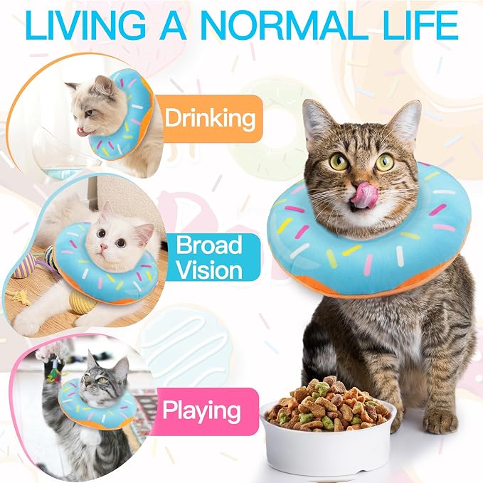 Cat Cone Collar Soft, Cute Cat Donut Collar After Surgery, Adjustable Kitten - Image 7