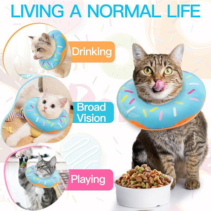 Cat Cone Collar Soft, Cute Cat Donut Collar After Surgery, Adjustable Kitten - Image 7