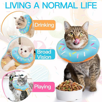 Cat Cone Collar Soft, Cute Cat Donut Collar After Surgery, Adjustable Kitten - Image 7