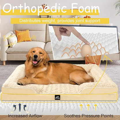 Orthopedic Dog Bed for Large Medium Sized, Washable Memory Foam Large Dog Bed - Image 2