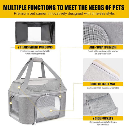 Large Cat Carrier Soft Side Pet Carrier - Image 5