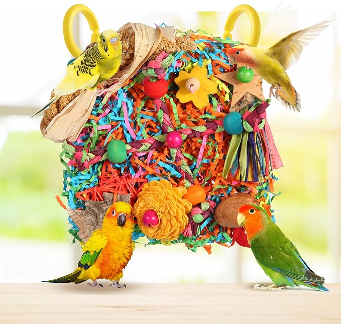 Bird Toys, Parakeet Toys Bird Foraging Toys Grass Mat Climbing Wall - Image 4