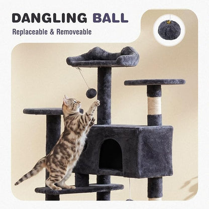 Cat Tree 54 Inch, Sisal Scratching Posts and Climbing Ladder, Pet Play Toy - Image 5