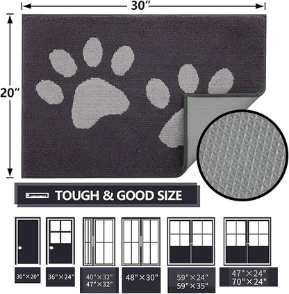 Buganda Dog Door Mat for Muddy Paws, Absorbent Dirt Trapper Washable Indoor - Image 2