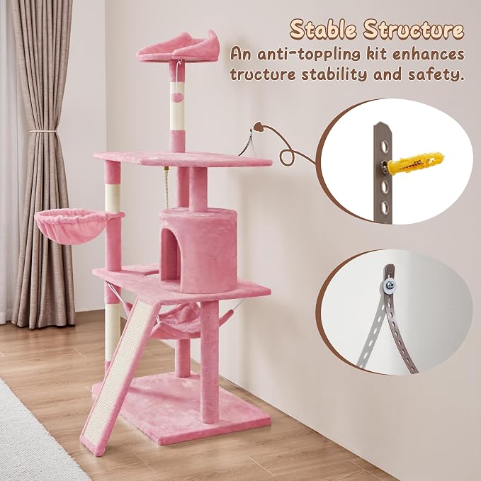 Yaheetech 63.5″ H Cat Tree, Cat Furniture - Image 4