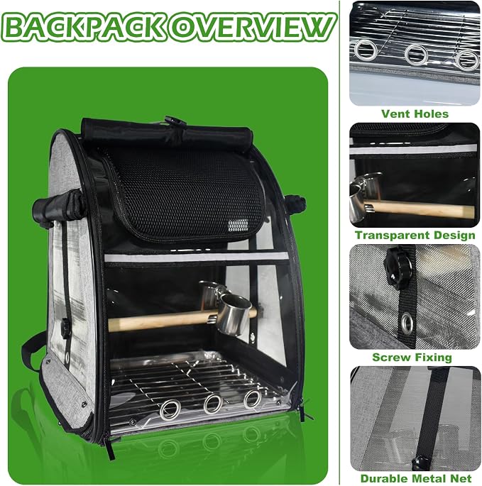 Bird Carrier Bag, Bird Travel Cage - Image 9