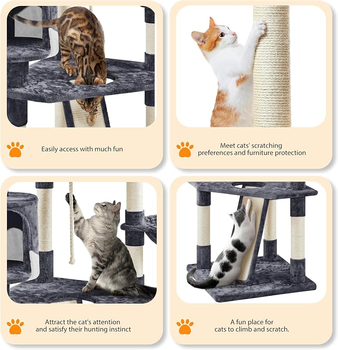 Yaheetech 79in Multi-Level Cat Trees Indoor Cat Tower - Image 6