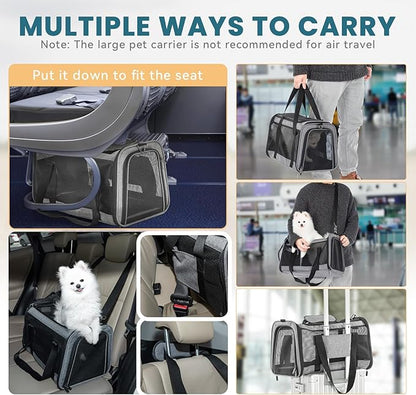19 x 12 x 12 Large Cat Car Carrier – Roomy Escape-Proof Cat Car Seat - Image 3