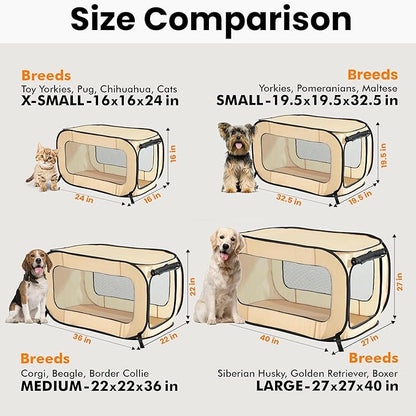 Beatrice Home Fashions Portable, Collapsible, Pop Up Kennel Travel Cat and Dog - Image 3