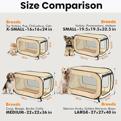 Beatrice Home Fashions Portable, Collapsible, Pop Up Kennel Travel Cat and Dog - Image 3