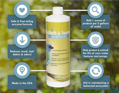 Sanco Bird Bath & Fountain Maintenance, Fast-Acting Enzyme-Based Formula Will - Image 6