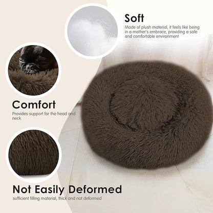 Dogs Bed for Small Dogs, Anti-Anxiety Washable Round Bed - Image 4