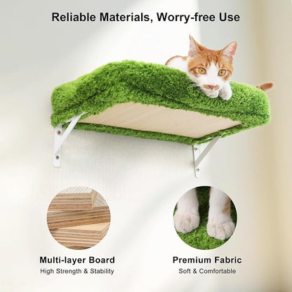 FUKUMARU Cat Wall Shelves, Stable & Safe 4 in 1 Cat Furniture Set, Wooden - Image 5