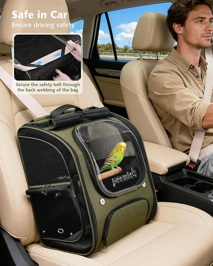 Pecute Bird Backpack Carrier for Small Birds, Bird Carrier - Image 7