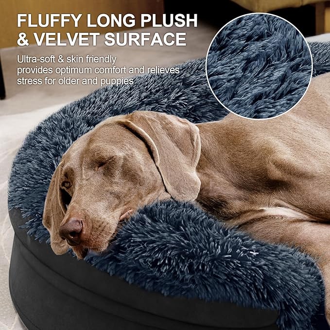 Black Dog Beds for Large Dog, Removable and Washable Cover, Raised Reboundable - Image 4