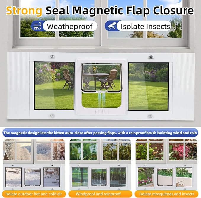 Full Size Window Pet Door for Cats & Small Dogs 31"-36" Various Sliding Windows - Image 5