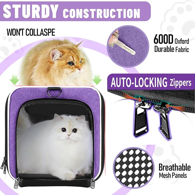 Pet Carrier for Large Cat 20 lbs+ / Soft Sided Small Dog 12 Pounds Travel Crate - Image 7