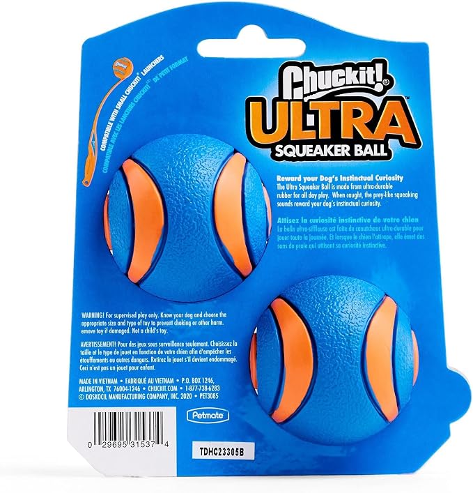 Chuckit! Ultra Squeaker Balls for Dogs, Floating Water Pet Toys, Durable Rubber - Image 2