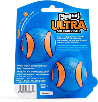 Chuckit! Ultra Squeaker Balls for Dogs, Floating Water Pet Toys, Durable Rubber - Image 2