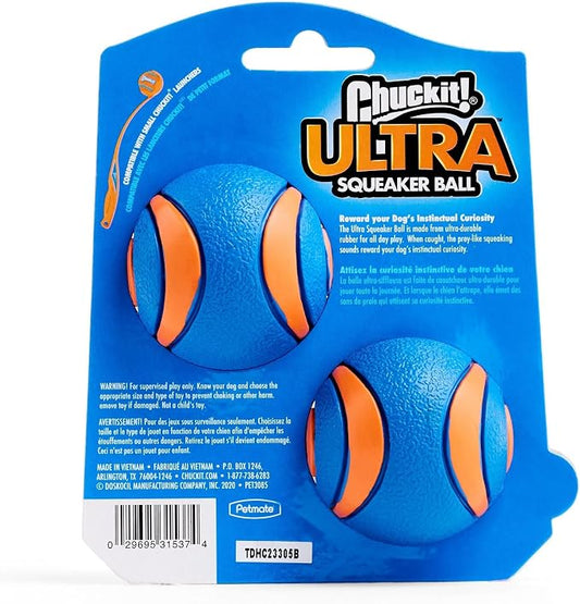 Chuckit! Ultra Squeaker Balls for Dogs, Floating Water Pet Toys, Durable Rubber - Image 2