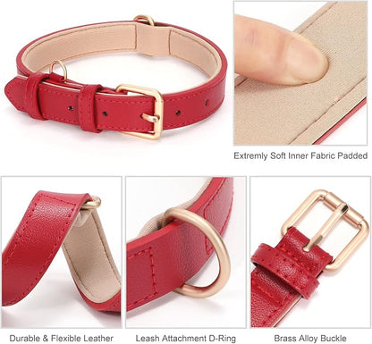 WHIPPY Leather Dog Collar for Small Medium Large Dog Adjustable Soft Breathable - Image 5