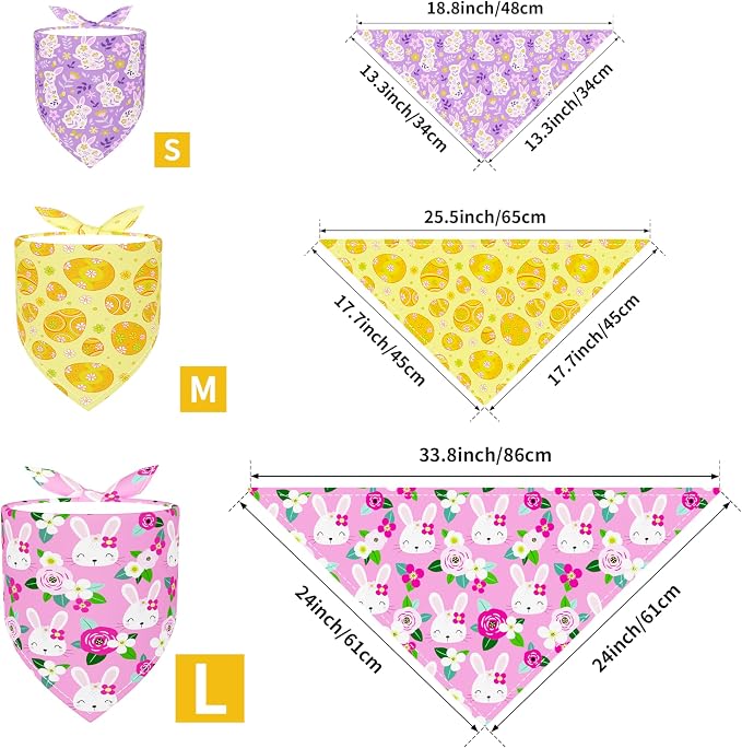 PET SHOW 50 Pack Easter Dog Bandanas Bulk - Image 2