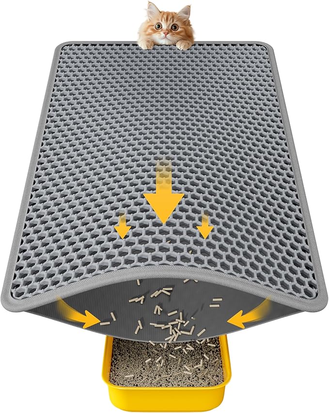 Cat Litter Mat - 23.2'' x 14.6'' Small Litter Trapping Mat, Waterproof by Powools