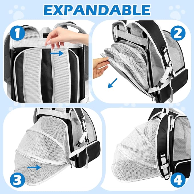 Cat Backpack Carrier, Expandable Pet Carrier Backpack - Image 6