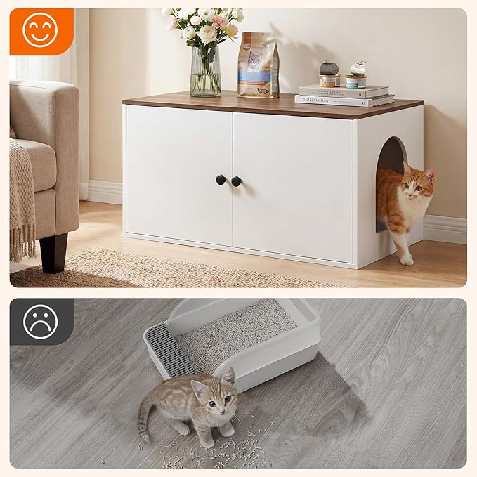 HOOBRO Cat Litter Box Enclosure, Hidden Litter Box Furniture - Image 7