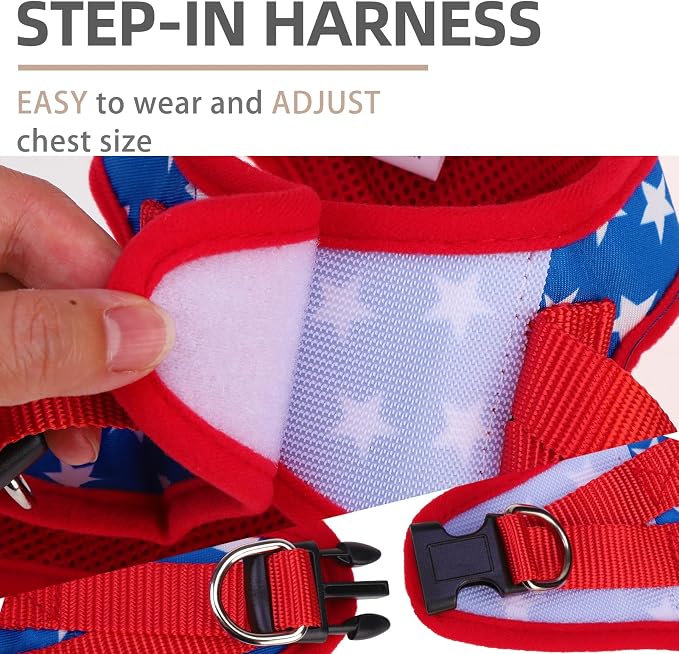 PUPTECK Adjustable Dog Harness Collar and Leash Set Step in No Pull Pet Harness - Image 3