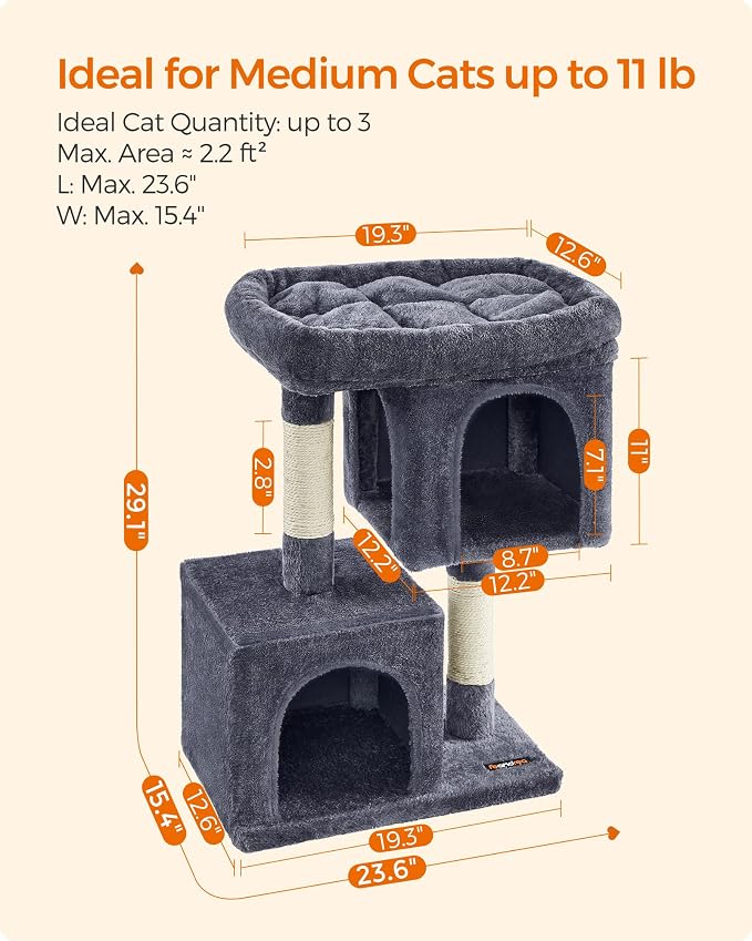 Feandrea Cat Tree, 29.1-Inch Cat Tower, Plush Condo - Image 6