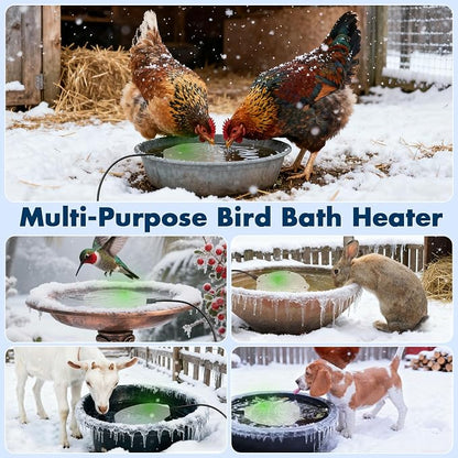 Outdoors 100W Bird Bath Heater for Winter, Birdbath Deicer Pond De-icer - Image 6