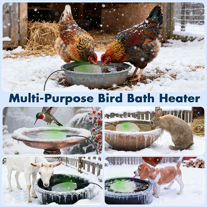 2 Pack Outdoors 100W Bird Bath Heater - Image 6