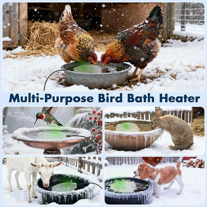 2 Pack Outdoors 100W Bird Bath Heater - Image 6