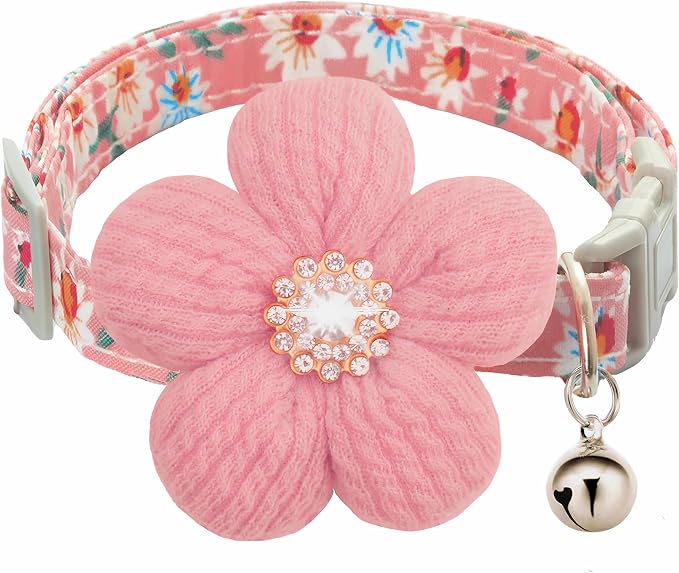 Large Dog Collar with Flower, Dog Collars by COZIRAE
