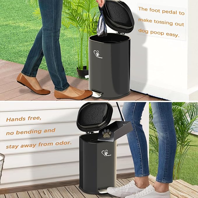 Dog Poop Trash Can Outsides, 18L/4.76 Gal Portable Waste Bin - Image 3