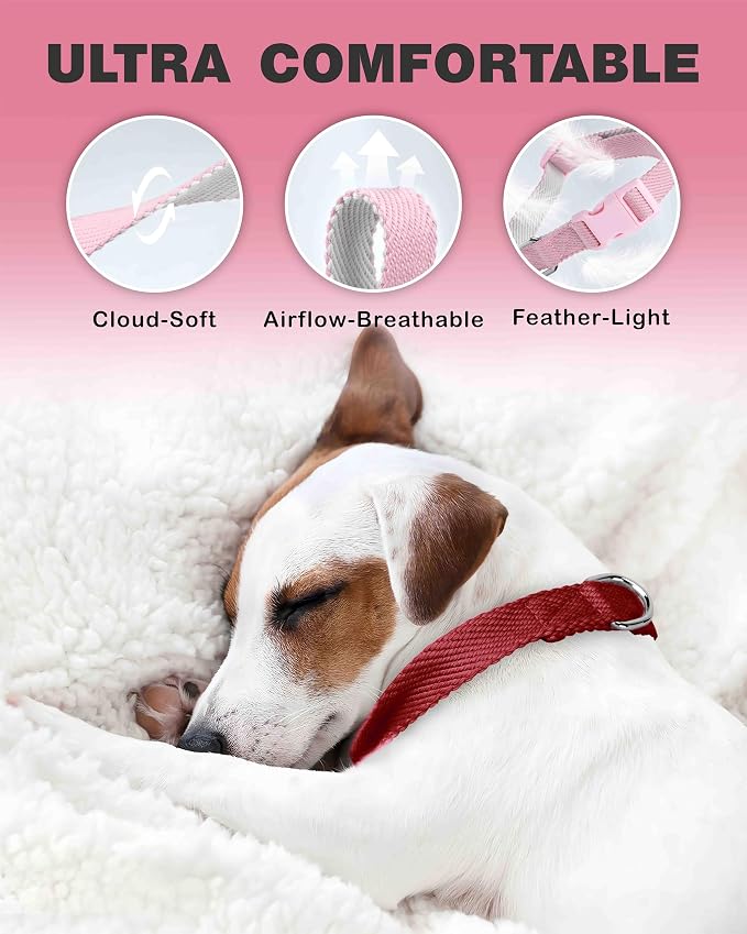 Dynmeow Soft and Breathable Cotton Dog Collar, Durable Adjustable Pet Collar - Image 4