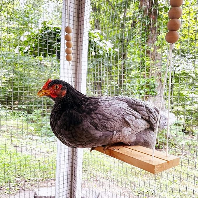 1 Pack Wooden Chicken Swing Toy, Rooster Swing - Image 3