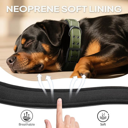 PetiFine Dog Collar for Large Dogs, Neoprene Padded and Adjustable, Reflective - Image 4