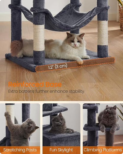 Feandrea Cat Tree, 73.2-Inch Tall Cat Tower, Plush Multi-Level Condo - Image 8