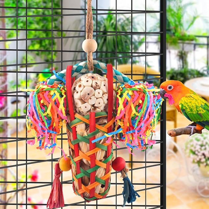 KATUMO Bird Toys Parakeet Toy Cockatiel Shredding Toys Conure Foraging Sola Toys - Image 5