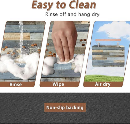 Vintage Barn Wooden Dog Cat Food Mat, Rustic Wood GrainAbsorbent Pet Feeding Mat - Image 4