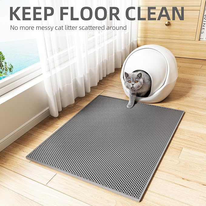 ESTHELLO Cat Litter Mat Large, Cat Litter Trapping Mat, Honeycomb Double Layer - Image 7