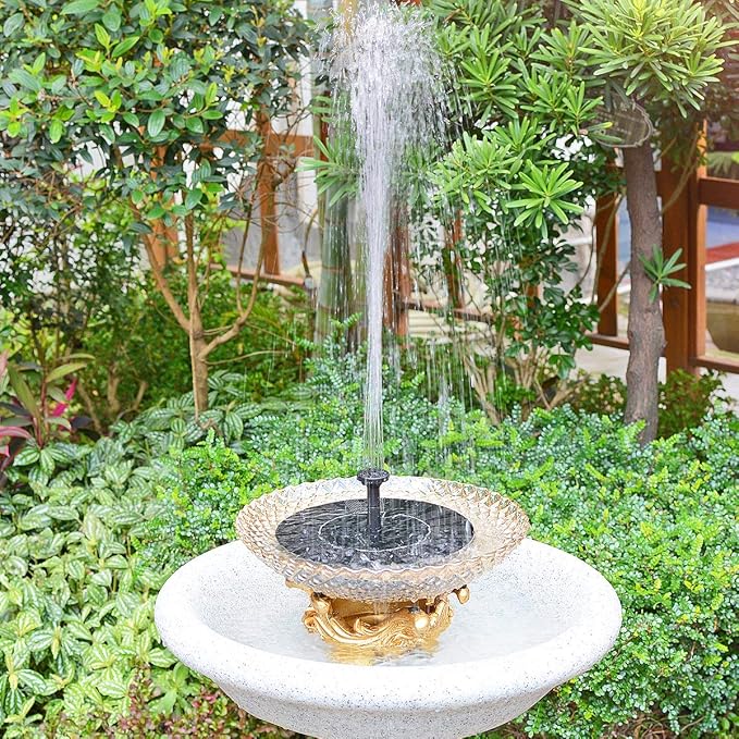 Solar Fountain for Bird Bath, Solar Powered Fountain Pump 1.5W Solar Water - Image 3