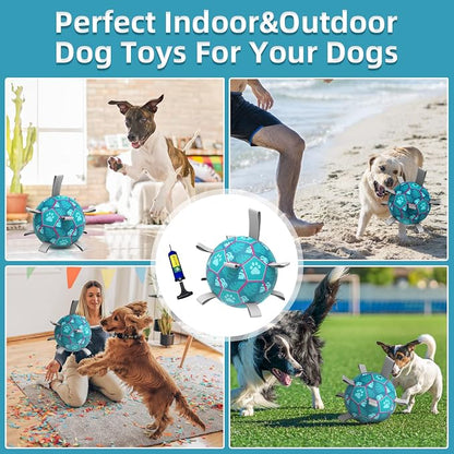 QDAN Dog Toys Soccer Ball, Tug of War Toy, Puppy Birthday Gifts, Water Toy - Image 4